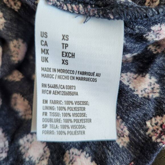 American Eagle Outfitters Maxi Dress Navy Spaghetti Straps Ruffle Women XS - Picture 11 of 12